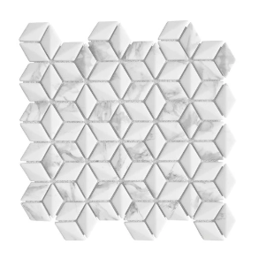 Calacatta 3d Rhomboid - glass tile